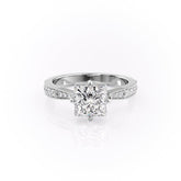 2.08 CT Princess Cut Solitaire Channel Pave Moissanite Engagement Ring 10